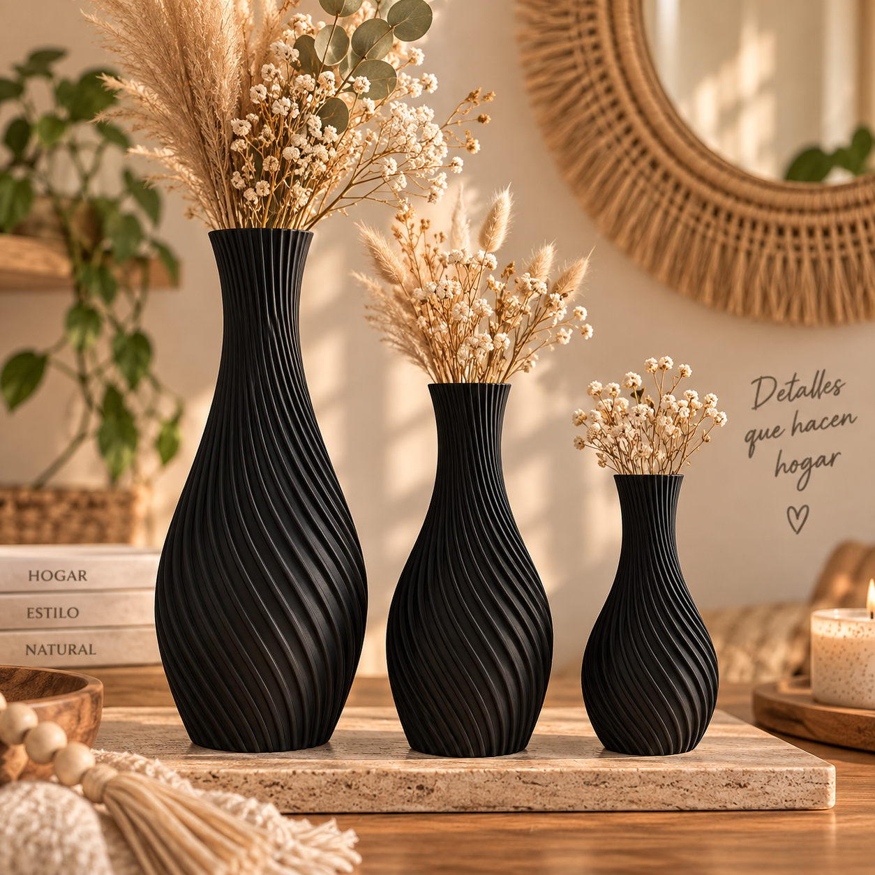 Set Florero lineas curvas