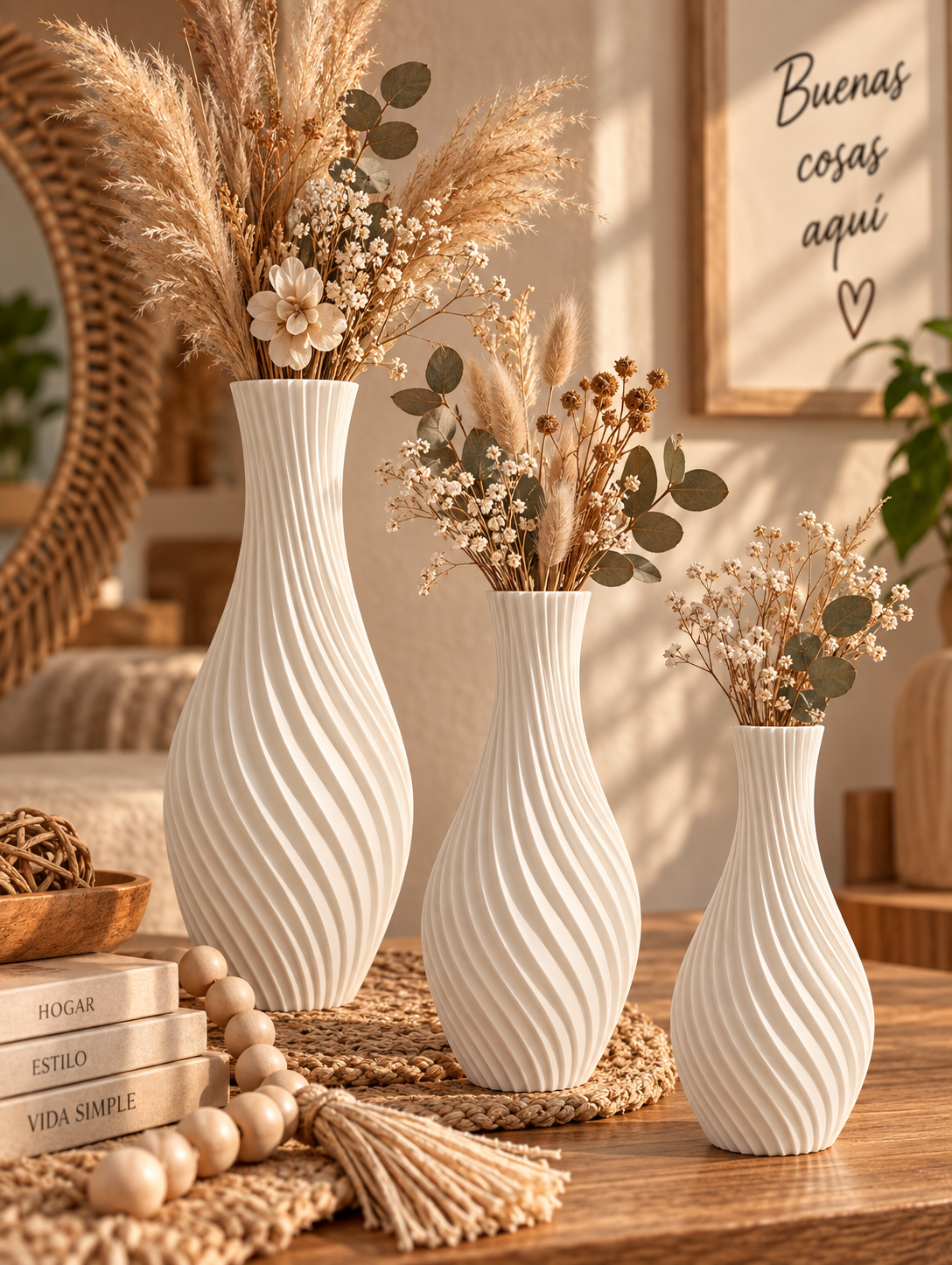 Set Florero espiral Kimu lab Blanco